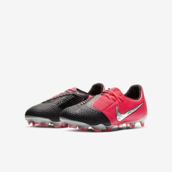 Nike Jr. Phantom Venom Elite FG - Nagyobb Gyerek Focicipő - Piros/Fekete/Metal Titán